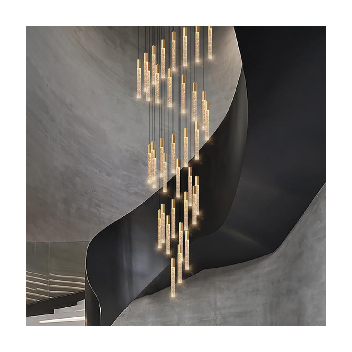 Bubble Rain Spiral Chandelier